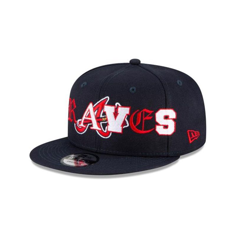 MLB Atlanta Braves Mixed Font 9Fifty Snapback (JHY6872) - Blue New Era Caps